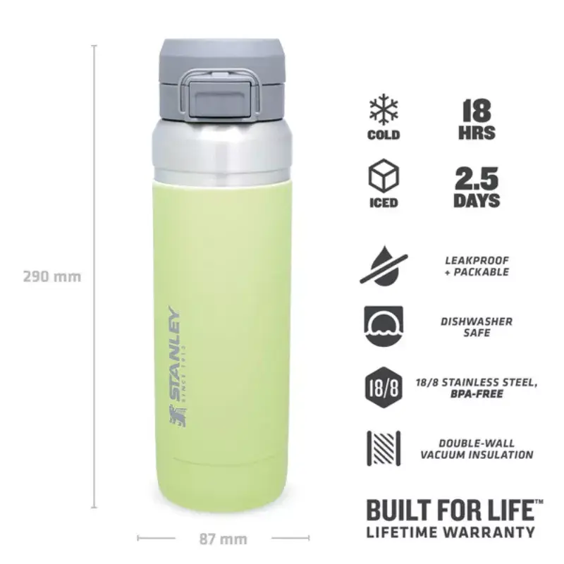 STANLEY Thermo Bottle The Quick Flip Go ūdens pudele 1,06 L, citrondzeltens