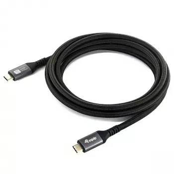 EQUIP USB4 Gen 2x2 C–C kabelis 3.0m, PD 100W, 4K/60Hz, 20Gbps, Melns