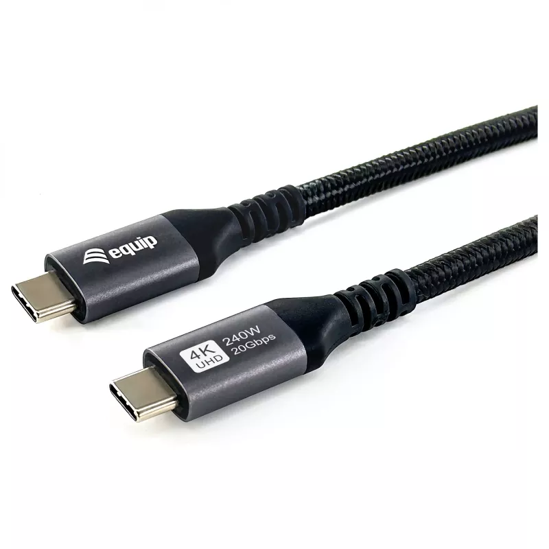 EQUIP USB4 Gen 2x2 C–C kabelis 3.0m, PD 100W, 4K/60Hz, 20Gbps, Melns