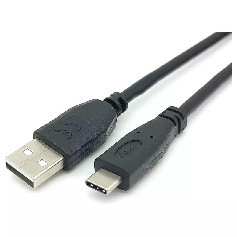 EQUIP USB 2.0 C–A kabelis (vīr.–vīr.), 0,5 m, USB 2.0, 0,48 Gbit/s, niķelēti kontakti, melns