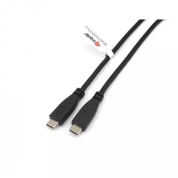 EQUIP USB 2.0 Type-C–Type-C kabelis M/M 0,3 m PD 60 W, 0,48 Gbit/s, niķelēti kontakti, melns