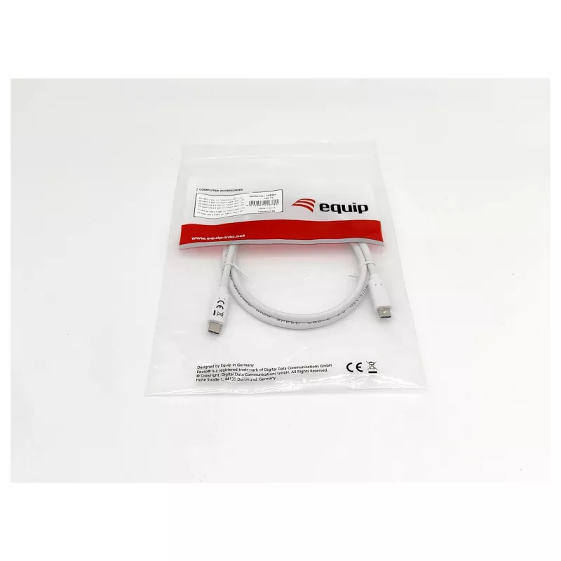 EQUIP USB 3.2 Gen 1 Type-C uz Type-C kabelis 0,5 m PD 60 W 5 Gbps balts