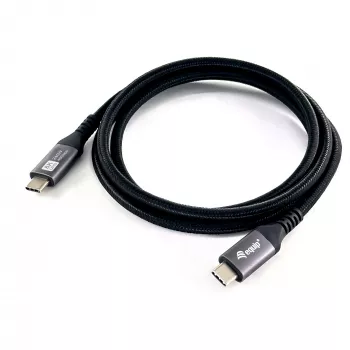 USB4 Gen3x2 C–C kabelis EQUIP 128380, 0,5 m, PD 3.1 240 W, 40 Gbps, 8K/60 Hz, melns