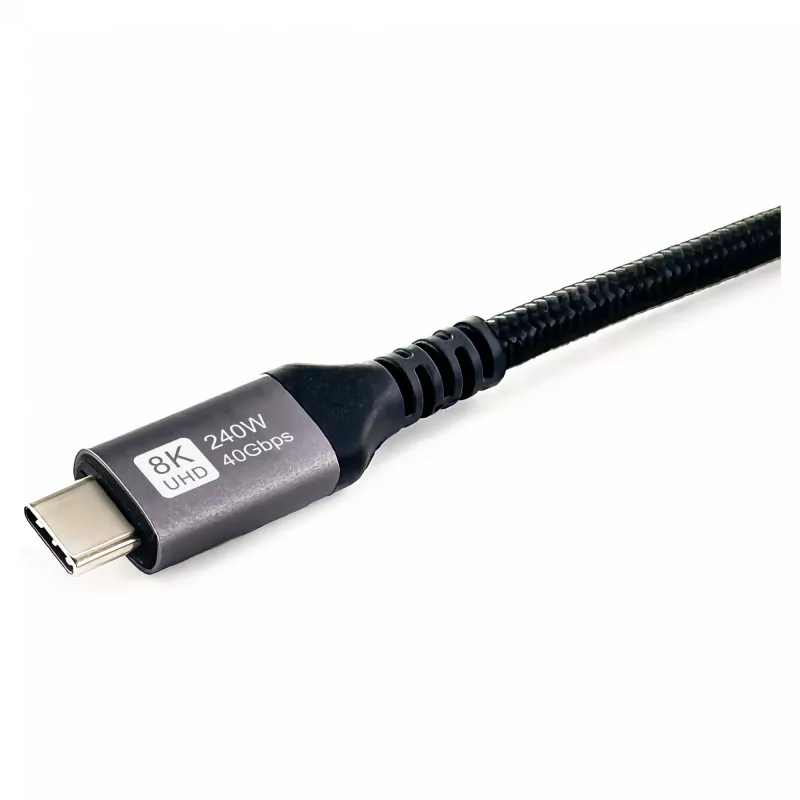 USB4 Gen3x2 C–C kabelis EQUIP 128380, 0,5 m, PD 3.1 240 W, 40 Gbps, 8K/60 Hz, melns