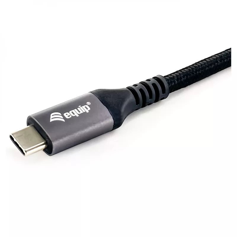 USB4 Gen3x2 C–C kabelis EQUIP 128380, 0,5 m, PD 3.1 240 W, 40 Gbps, 8K/60 Hz, melns