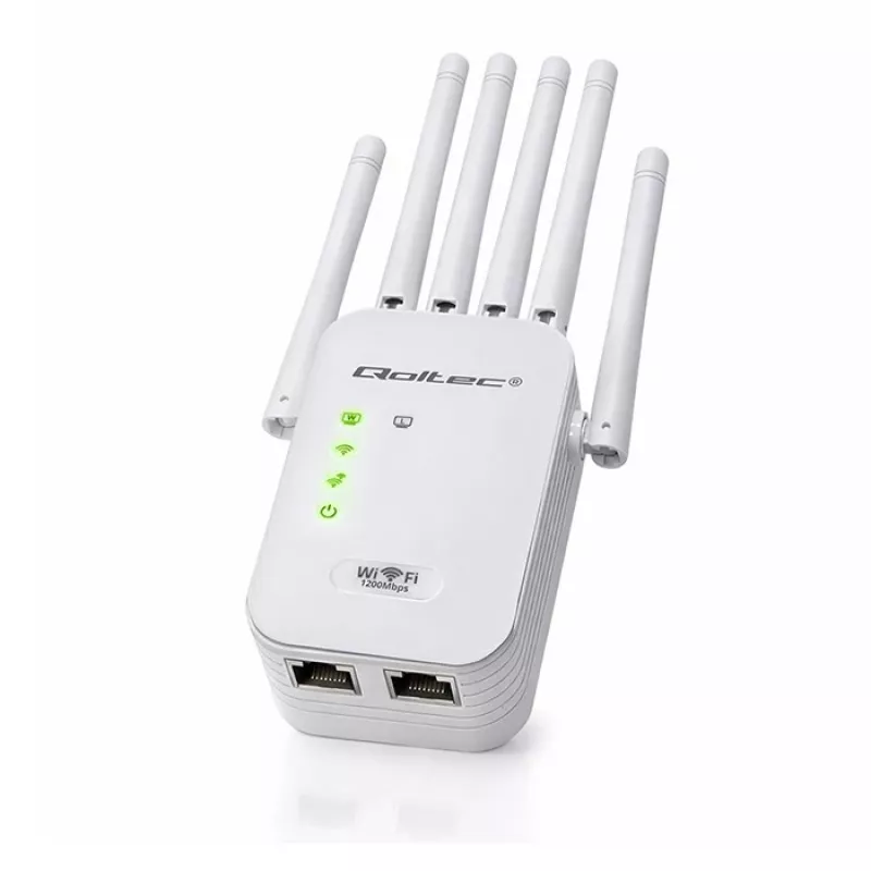 Wi‑Fi signāla pastiprinātājs QOLTEC AC1200 – QOLTEC AC1200 divjoslu…
