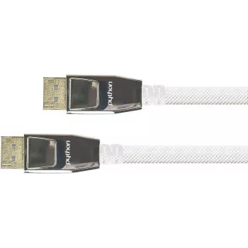 Anschlusskabel DisplayPort 1.2, 4K / UHD @60Hz, Vollmetallstecker, vergoldete Kontakte, OFC, Nylongeflecht weiß, 10m, PYTHON® Series (GC-M0200)