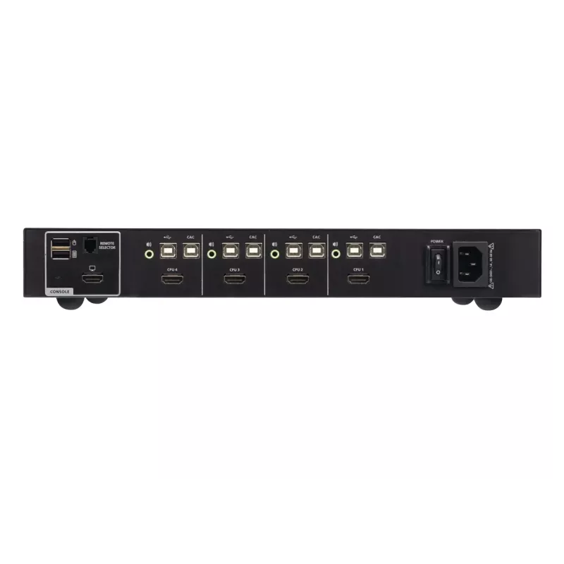 KVM slēdzis ATEN 4-portu USB HDMI ar CAC, 4K UHD 3840x2160@60Hz, metāla korpuss