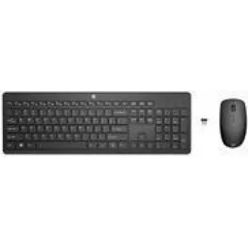 Tastatūras un bezvadu peles komplekts HP 235 — pilna izmēra tastatūra, RF bezvadu, melns