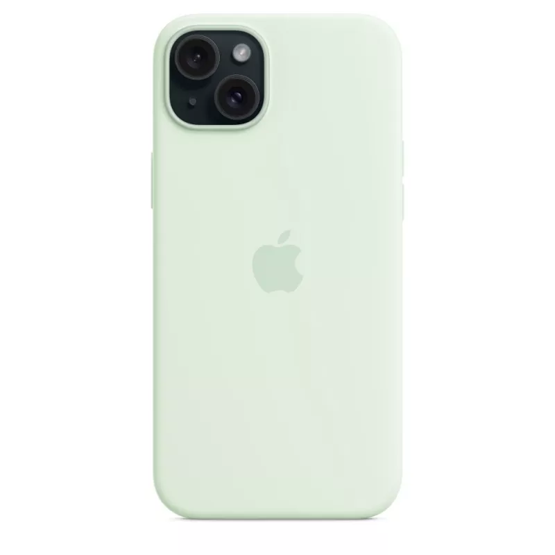 Silikona maciņš ar MagSafe Apple iPhone 15 Plus — Silikons, Piparmētru, 6.7 collu iPhone 15 Plus