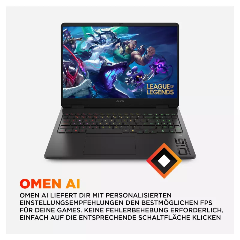 HP OMEN spēļu klēpjdators 16-am0495ng 16 WQXGA IPS i9-14900HX 32GB/1TB RTX 5070 Win11 — tastatūras izkārtojums var būt vācu