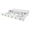 Optiskās šķiedras savienojumu kārba DIGITUS DN-96330/9APC 1U, aprīkota ar 6x LC-APC DX, OS2, polimērs/tērauds, gaiši pelēka