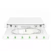Optiskās šķiedras savienojumu kārba DIGITUS DN-96330/9APC 1U, aprīkota ar 6x LC-APC DX, OS2, polimērs/tērauds, gaiši pelēka