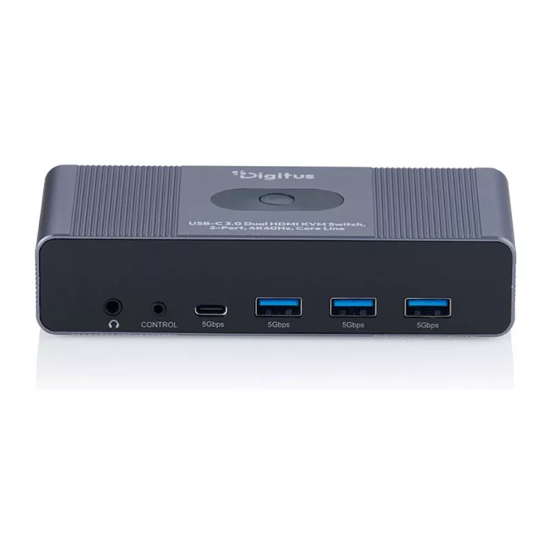 KVM slēdzis DIGITUS DS-12856 USB-C/USB-A 2 portu Dual HDMI 4K60Hz (USB 3.2 Gen 1)