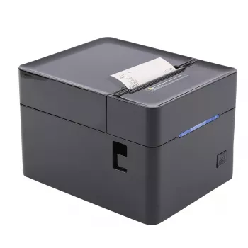 POS printeris Olympia 947990055 — Tiešā termiskā druka, 250 mm/s, ruļļa diametrs 80 mm, drukas platums 80 mm, USB Type-A, RS-232, vadu, melns