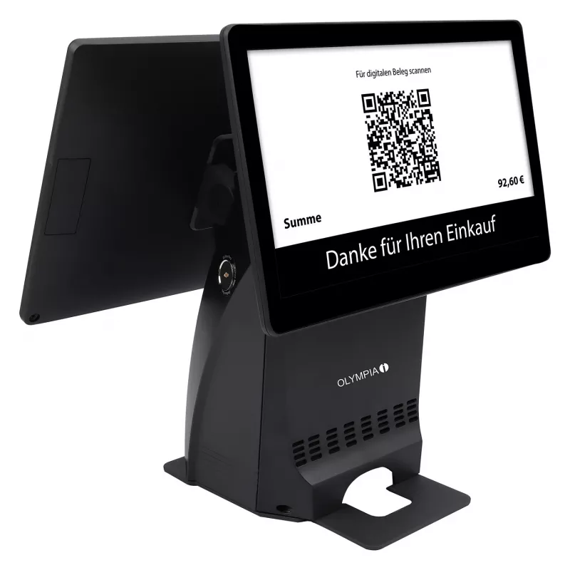 Viss vienā Olympia T215K 15 collu (38,1 cm) skārienekrāns, Android 11, tiešās termoprinteris (8 cm), melns