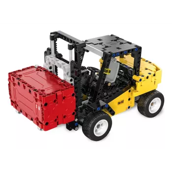 Forklift Jamara model CaDA Bricks — bērnu autoiekrāvējs, krāsas: melna, sarkana, dzeltena, ieteicamais vecums 8+