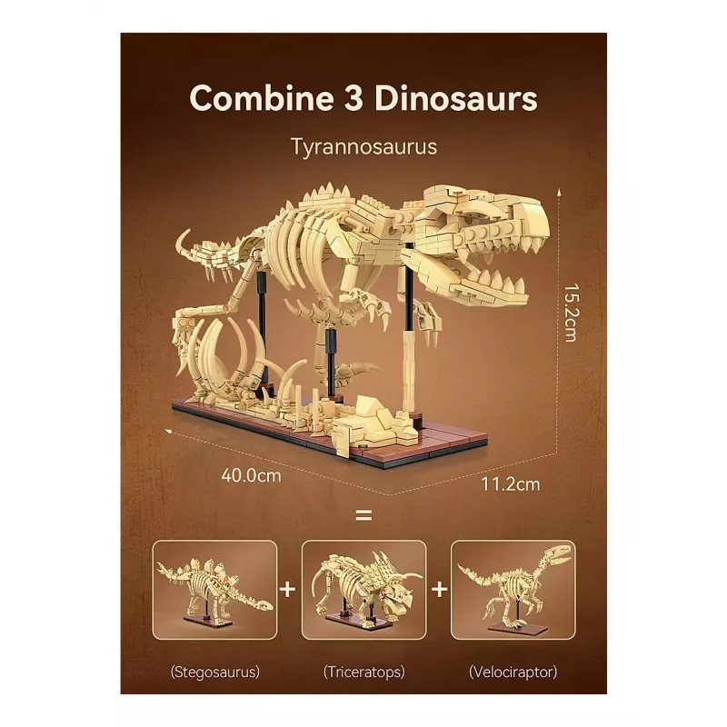 Jamara CaDA Dinozauru fosilija Triceratops ķieģeļi — 272 gab., vecums 8+