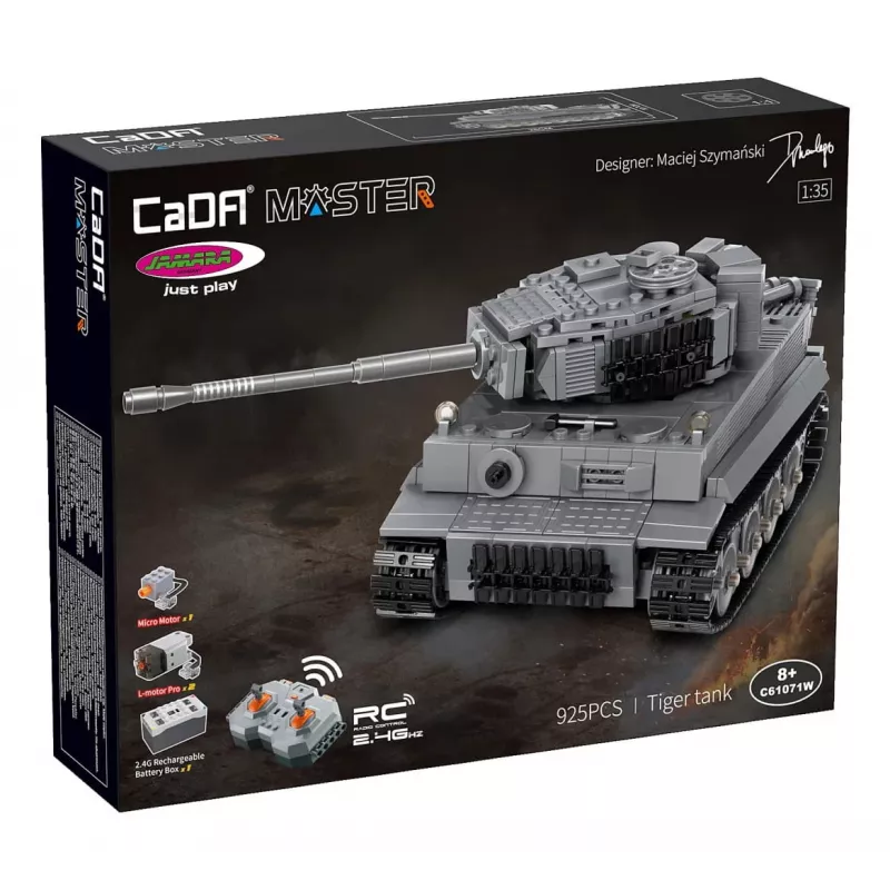 Tanka modelis Jamara CaDA Tiger mērogā 1:35, elektrisks dzinējs, Li‑Ion akumulators, vecumam 8+