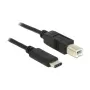 USB kabelis DeLOCK 0.5m USB2.0-C/USB2.0-B Melns