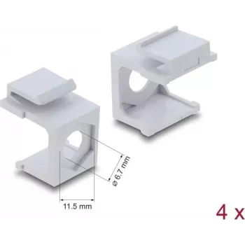 Keystone vāciņš balts ar 7 mm kabeļa ievadu, 4 gab. iepakojumā — DELock 87609