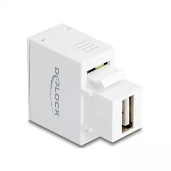 DELOCK sienas keystone modulis ar USB-A uzlādes pieslēgvietu 5 W, balts