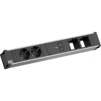 Strāvas sadalītājs Bachmann CONI ar 2x CEE 7/3 kontaktligzdām un 1x USB-C 100 W, 2x kabelī montējamiem savienotājiem, 0,2 m kabeli