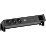 Barošanas modulis Bachmann DESK2 ar 3x Schuko (CEE 7/3), 1x USB-C 100W un 1x kabeļa savienotāju, RAL9005