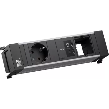 Strāvas rāmja strāvas kontaktligzdas modulis Bachmann BM0024291 ar 1x CEE7/3, 1x USB-C PD 45W, 1x CM kabelis L=0.2m