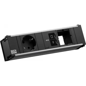Barošanas sloksne Bachmann CONI ar 1x CEE 7/3 kontaktligzdu, 1x USB-C PD 45W, 1x tīkla savienotāju, 0,2 m kabeli
