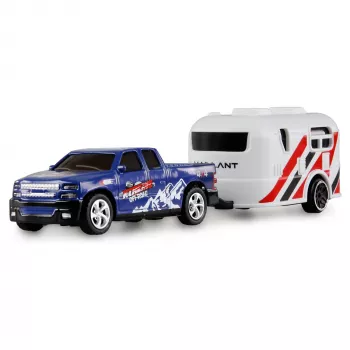 RC pikaps Amewi 22680 1:64 mērogā RTR ar piekabi, zils