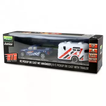 RC pikaps Amewi 22680 1:64 mērogā RTR ar piekabi, zils