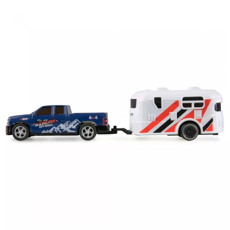 RC pikaps Amewi 22680 1:64 mērogā RTR ar piekabi, zils