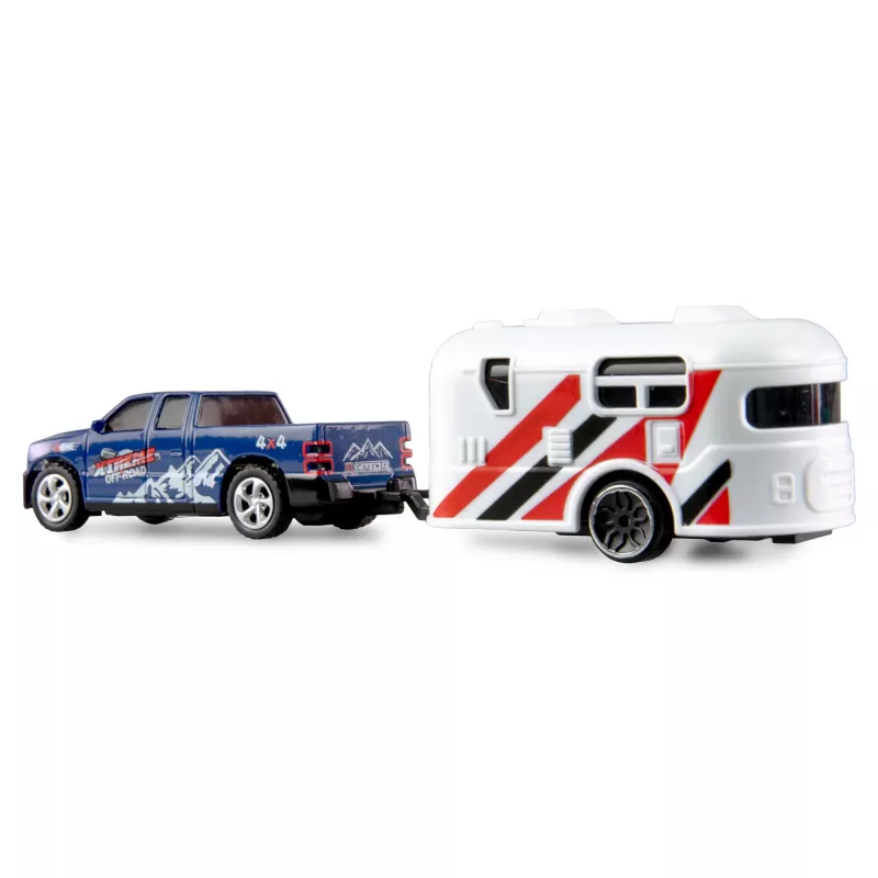 RC pikaps Amewi 22680 1:64 mērogā RTR ar piekabi, zils