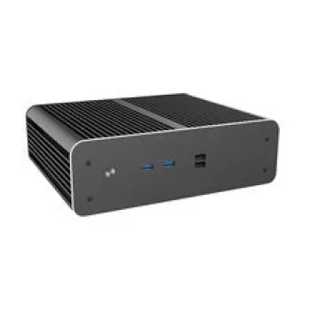 Akasa Euler CMX Mini-ITX bezventilatora datora korpuss A-ITX61-S1B — melns, mini šasija pasīvi dzesējamām sistēmām