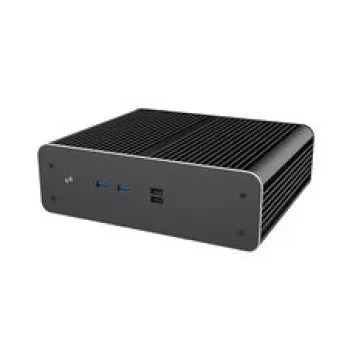 Akasa Euler CMX Mini-ITX bezventilatora datora korpuss A-ITX61-S1B — melns, mini šasija pasīvi dzesējamām sistēmām