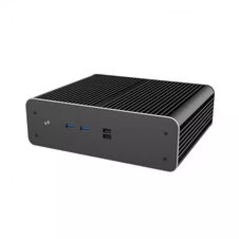 Akasa Euler CMX Mini-ITX bezventilatora datora korpuss A-ITX61-S1B — melns, mini šasija pasīvi dzesējamām sistēmām