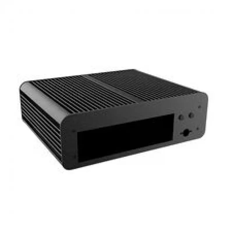 Akasa Euler CMX Mini-ITX bezventilatora datora korpuss A-ITX61-S1B — melns, mini šasija pasīvi dzesējamām sistēmām