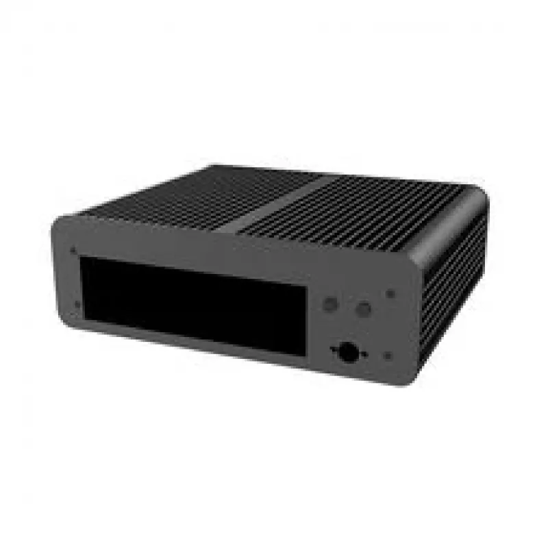 Akasa Euler CMX Mini-ITX bezventilatora datora korpuss A-ITX61-S1B — melns, mini šasija pasīvi dzesējamām sistēmām