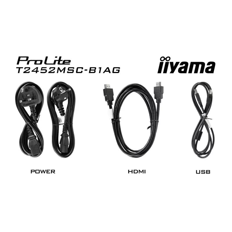 IIYAMA ProLite T2452MSC-B2AG 24 collas Full HD IPS skārienjutīgs monitors 1920×1080, 5 ms, USB 3.2 centrmezgls, skaļruņi, VESA