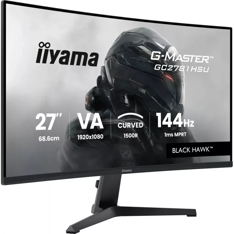 Monitors IIYAMA G-MASTER GC2781HSU-B1 27 collas izliekts VA 1920×1080 144 Hz USB centrmezgls skaļruņi VESA melns