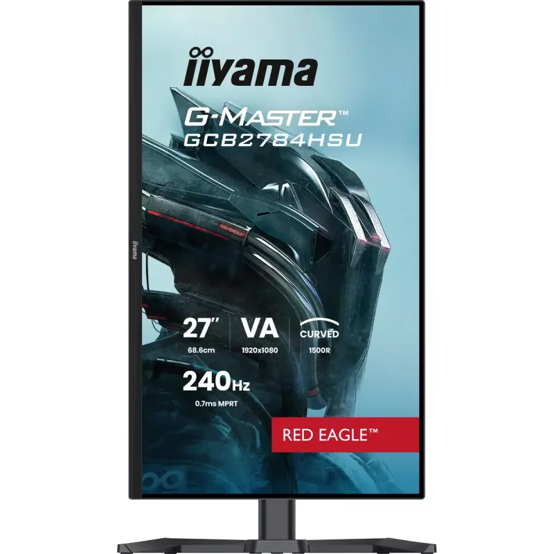 27 collu IIYAMA G-MASTER GCB2784HSU-B1 izliekts VA spēļu monitors, 240 Hz, FHD 1920x1080, USB centrmezgls, skaļruņi, VESA
