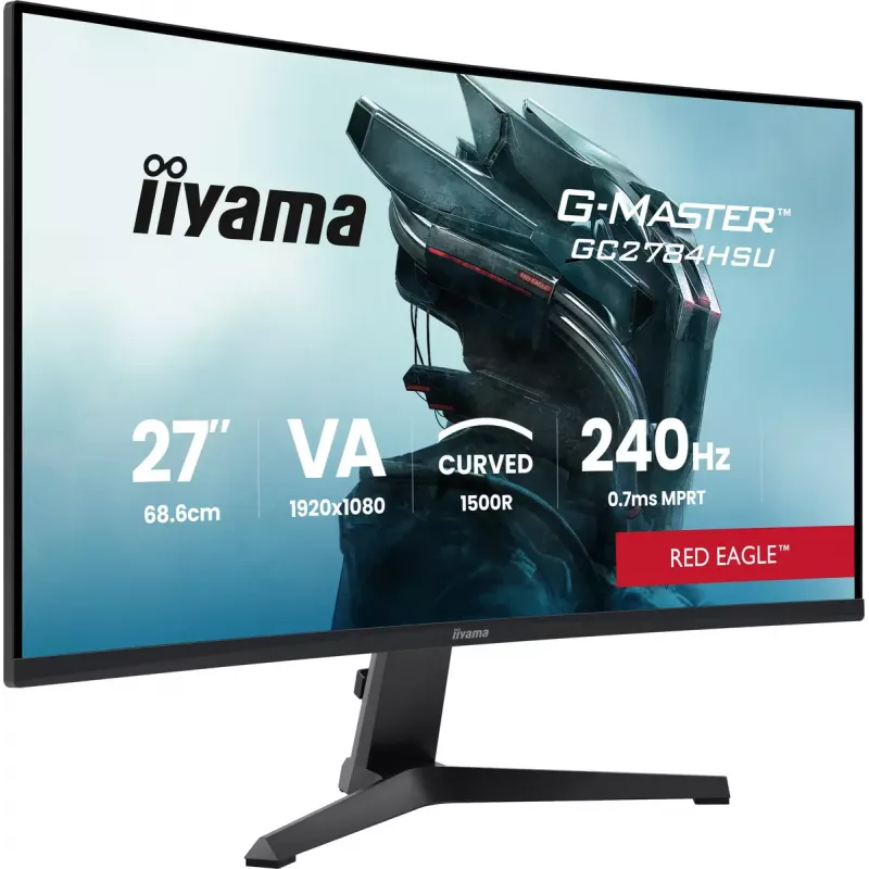 27 collu iiyama G-MASTER GC2784HSU-B1 izliekts VA monitors 240 Hz Full HD 1920x1080 USB centrmezgls skaļruņi VESA