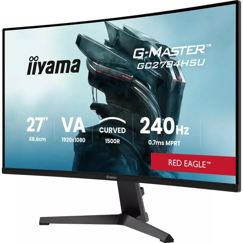 27 collu iiyama G-MASTER GC2784HSU-B1 izliekts VA monitors 240 Hz Full HD 1920x1080 USB centrmezgls skaļruņi VESA