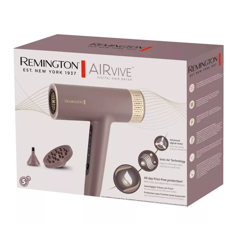 Matu žāvētājs Remington EC8930, 1600 W, digitāls motors, 110000 RPM, rozā, 3 m vads