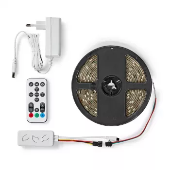 Viedā gaismas josla Nedis WIFILS51CRGB — Wi‑Fi, RGB, 24 W, 1 m kabelis, 12 mm platums
