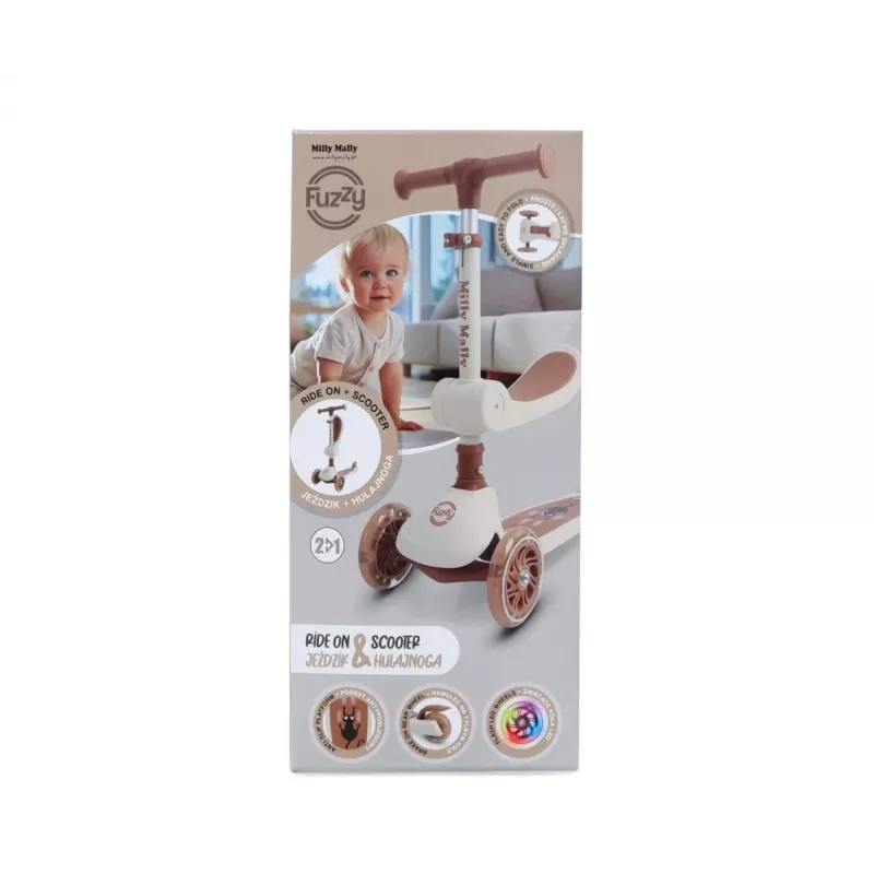 Atspēriena skrejritenis milly mally Milly Mally Scooter Fuzzy Classic — bērnu skrejritenis, bēšs