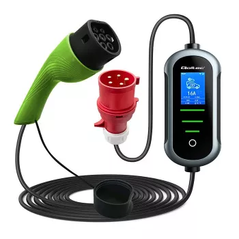 Pie sienas stiprināms elektroauto lādētājs QOLTEC 7 kW 230V CEE 32A ar Wi‑Fi un LCD (modelis 52721)