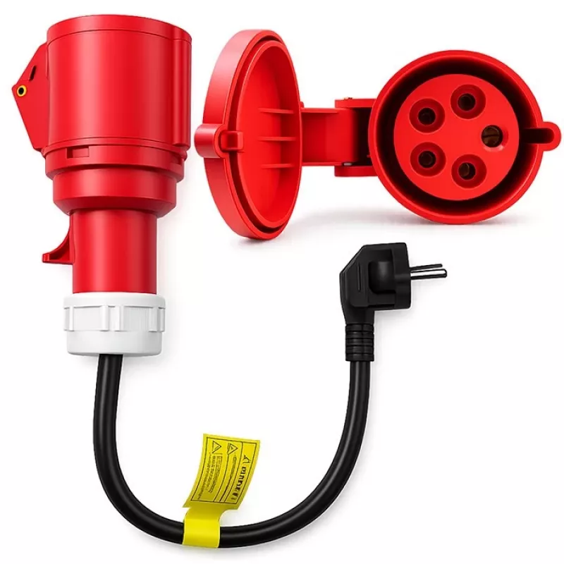 Strāvas adapteris QOLTEC CEE 16A 5P 400V uz SCHUKO 230V, modelis 52724
