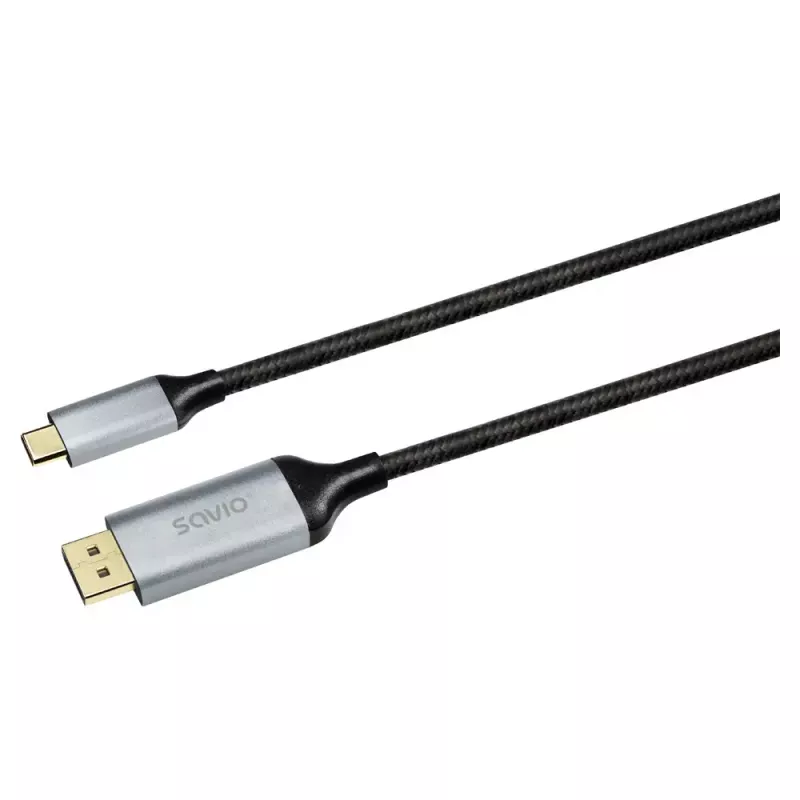 USB-C uz DisplayPort kabelis SAVIO CL-208 (DisplayPort 1.2, 2 m)